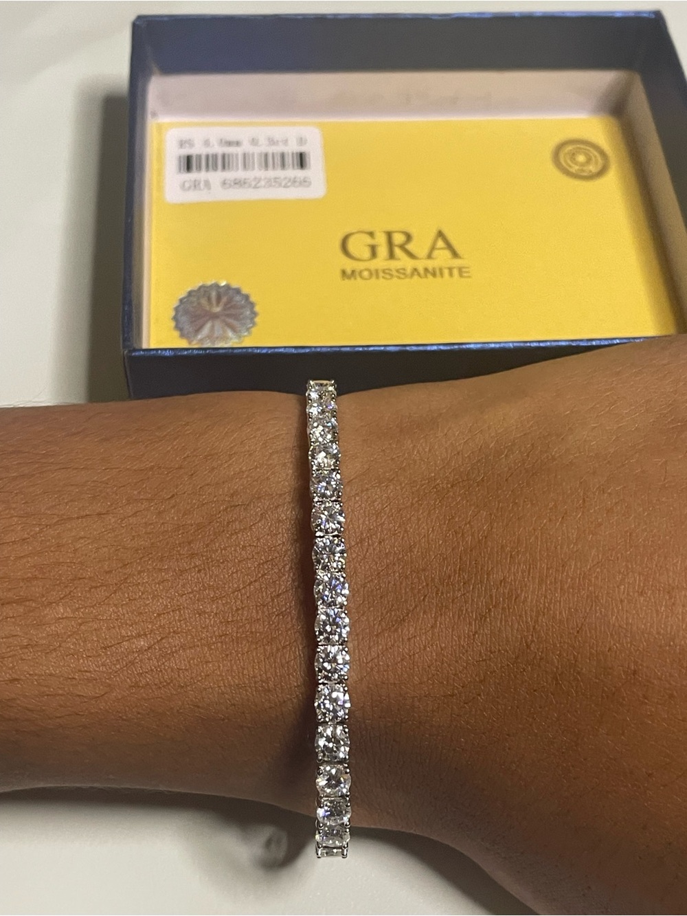 VVS1 Moissanite Tennis Bracelet 4MM Each Stone 0.3Ct 925 Sterling Silver 6.5Inch